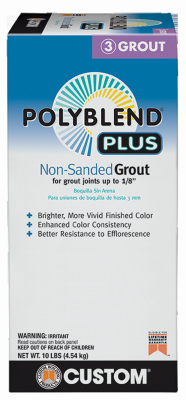 CUSTOM BUILDING PRODUCTS, INC. PBPG64010 Polyblend Non-Sanded Grout, Solid Powder, Characteristic, Arctic White, 10 lb Box