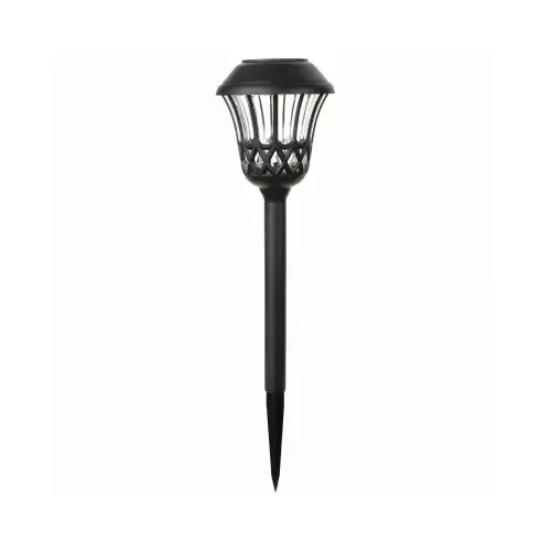 Solar Stake Lights, Black Plastic, Diamond Lens Design pack of 6
