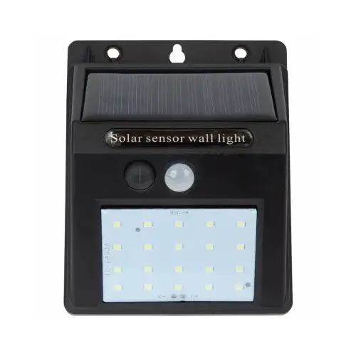 Solar Motion Activated LED Wall Light, Wedge Shape Black