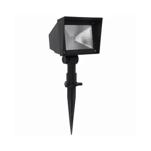 Solar Spotlights, Square Lens, Black Plastic, 20 Lumens pair