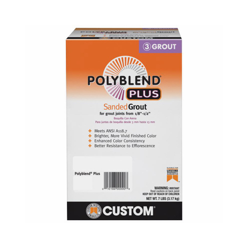 CUSTOM BUILDING PRODUCTS, INC. PBPG6467-4 Polyblend Plus Sanded Grout, Solid Powder, Characteristic, Coffee Bean, 7 lb Box