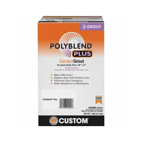 Polyblend Plus Sanded Grout, Solid Powder, Characteristic, Haystack, 7 lb Box