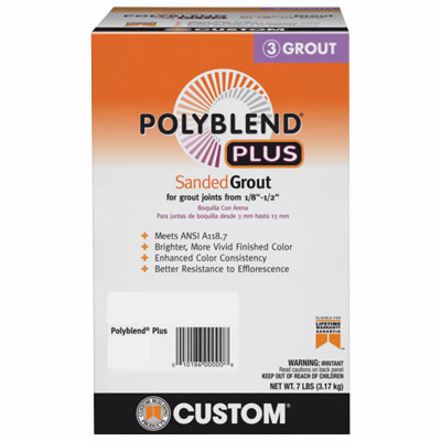 CUSTOM BUILDING PRODUCTS, INC. PBPG3807-4 Polyblend Plus Sanded Grout, Solid Powder, Characteristic, Haystack, 7 lb Box