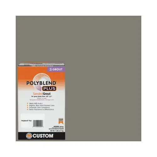 Polyblend Plus Sanded Grout, Solid Powder, Characteristic, Natural Gray, 7 lb Box