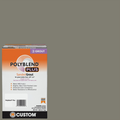 CUSTOM BUILDING PRODUCTS, INC. PBPG097-4 Polyblend Plus Sanded Grout, Solid Powder, Characteristic, Natural Gray, 7 lb Box