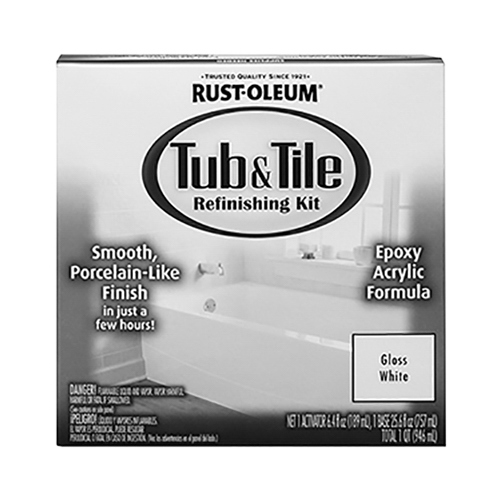 Rust-Oleum 7860519 SPECIALTY Tub and Tile Refreshing Kit, Liquid, Solvent-Like, White, 1 qt Box