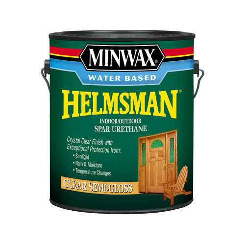 Helmsman 0000 Spar Urethane Paint, Semi-Gloss, Liquid, Crystal Clear, 1 gal, Can