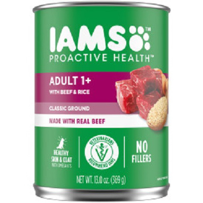 Iams 01369 Dog Food, Savory Beef & Rice, 13.2-oz. Can