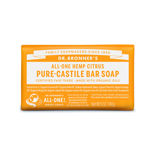 Dr. Bronner's OBCT05-XCP12 Pure-Castile Bar Soap Dr. Bronner's Organic Orange Citrus Scent 5 oz - pack of 12