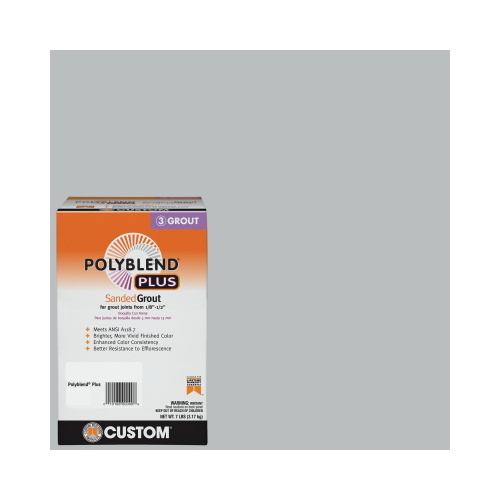 CUSTOM BUILDING PRODUCTS, INC. 1 Polyblend Plus Sanded Grout, Solid Powder, Characteristic, Platinum, 7 lb Box