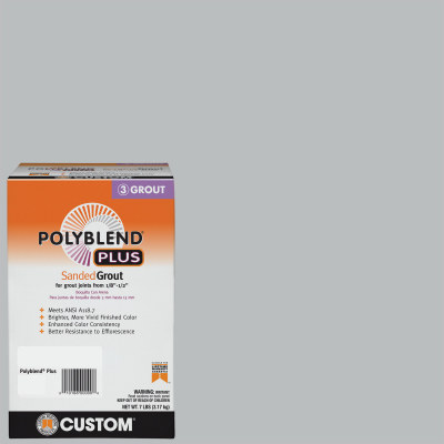 CUSTOM BUILDING PRODUCTS, INC. 1 Polyblend Plus Sanded Grout, Solid Powder, Characteristic, Platinum, 7 lb Box