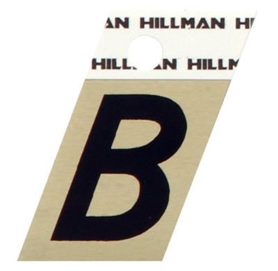 Hillman 840496 Letter 1.5" Reflective Black Aluminum Self-Adhesive B Glossy