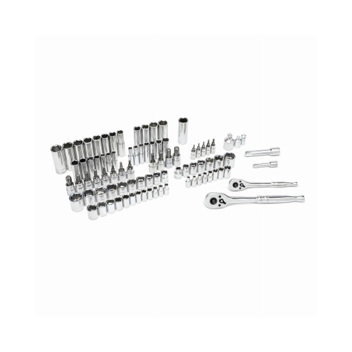 90-Pc. Mechanics SAE/Metric Socket Tool Set, 1/4 & 3/8-In. Drive