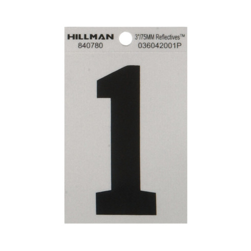 Number 3" Reflective Black Vinyl Self-Adhesive 1