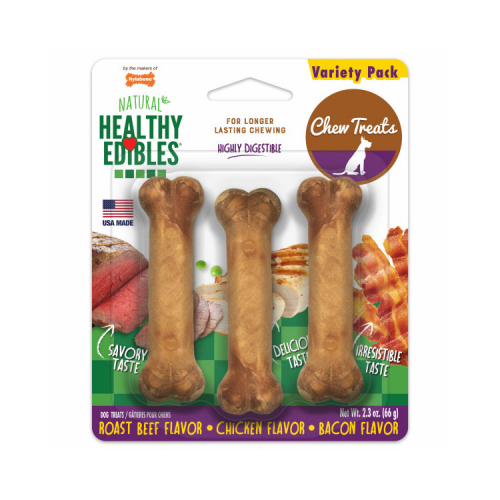 Healthy Edibles Dog Chews, Variety  pack of 18