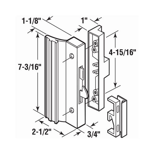 Door Handle Set Wood/Brown Steel Outdoor Wood/Brown