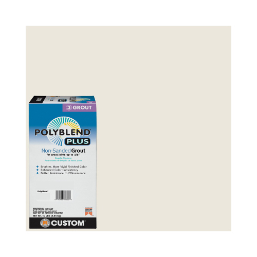 Polyblend Non-Sanded Grout, Solid Powder, Characteristic, Bright White, 10 lb Box