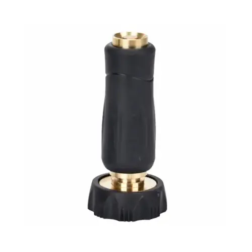 Twist Hose Nozzle, Solid Brass, Rubber Grip, Full Size