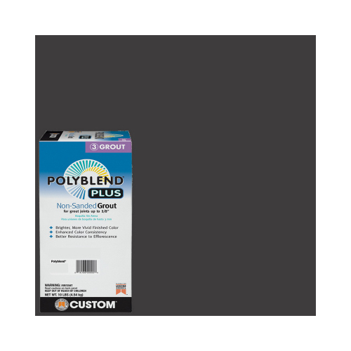 Polyblend Non-Sanded Grout, Solid Powder, Characteristic, Charcoal, 10 lb Box