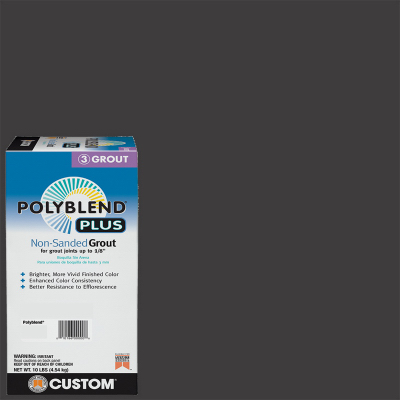 CUSTOM BUILDING PRODUCTS, INC. PBPG6010 Polyblend Non-Sanded Grout, Solid Powder, Characteristic, Charcoal, 10 lb Box