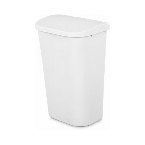 Wastebasket 11 gal White Plastic SwingTop Locking White - pack of 6