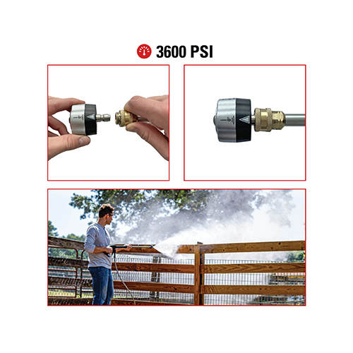 Universal 5-N-1 Pressure Washer Nozzle, 1/4-In. Quick Connect, Cold-Water Use, Rated Up to 3600 PSI