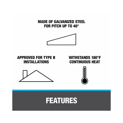 Oatey 11831 Roof Flashing, Galvanized Steel, 18 x 18-In. Base, 1 to 5-In. Pipes