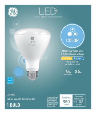 GE 93100287 LED Smart Bulb LED+ BR30 E26 (Medium) Soft White/Daylight 65 W Frosted