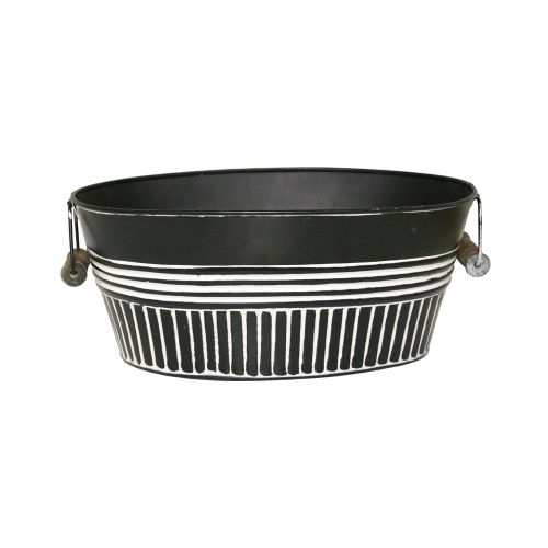 Robert Allen MPT01915 Metal Basin Planter, Charcoal, 14-In.