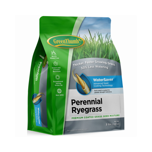 Barenbrug GREUN200 Premium Coated Perennial Ryegrass Seed, 3-Lbs., Covers 750 Sq. Ft.