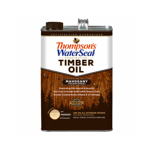 Thompson's Waterseal TH.049851-16 Penetrating Timber Oil, Mahogany, Liquid, 1 gal, Can