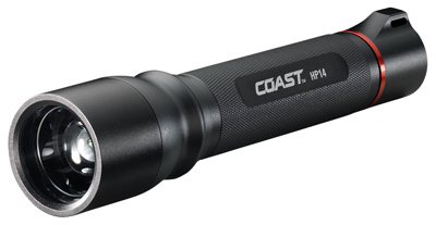 COAST HP8414CP Focusing Flashlight, AA Battery, Alkaline Battery, LED Lamp, 629, 252, 52 Lumens, Flood to Spot Beam Black