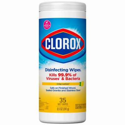 CLOROX 01594 Disinfecting Wipes, Lemon Scent, 35-Ct.