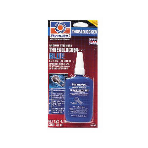 PERMATEX 24240 Threadlocker, Liquid, Mild, Blue, 36 mL Bottle