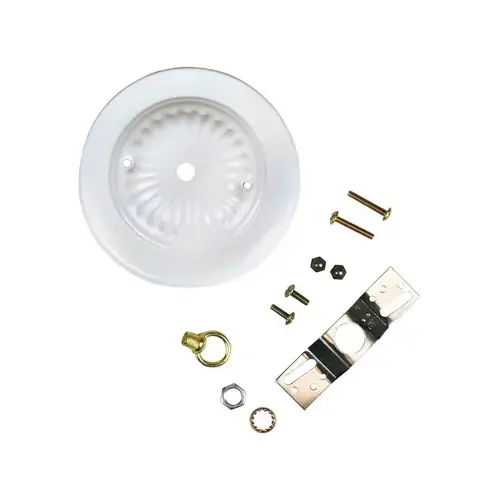 Canopy Kit, Ceiling, Traditional, White, For: Outlet Box and Hang Ceiling Fixture