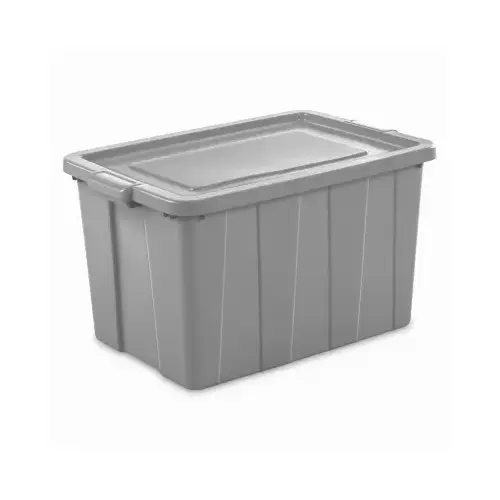 Storage Tote 17.125" H X 20" W X 30" D Stackable Gray - pack of 4