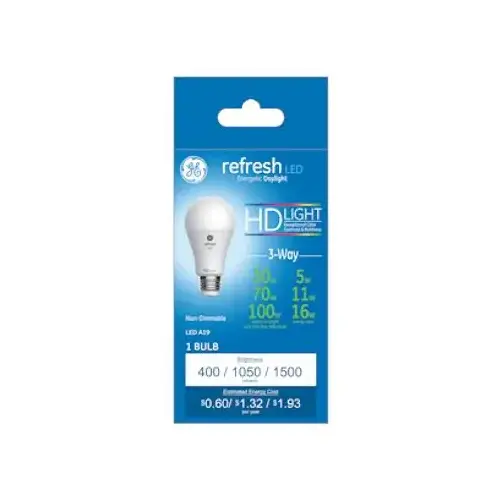 Refresh HD 3-Way LED Light Bulb, Daylight, 5/11/16-Watts