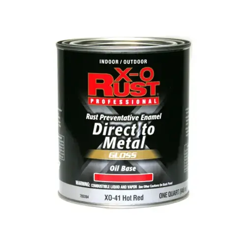 Premium Ant-Rust Oil-Base Enamel, Hot Red Gloss, 1-Qt.