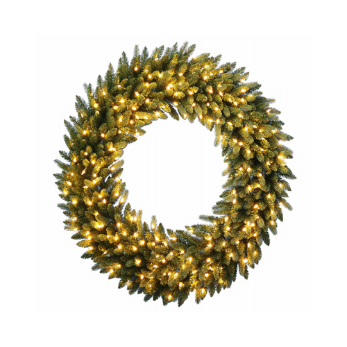 NATIONAL TREE CO-IMPORT PEGF8-300L-48W Feel Real Grande Fir Artificial Wreath, 200 Warm White LED Lights, 48-In.
