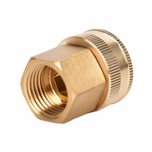 ZHEJIANG HONGCHEN IRRIGATION 50020 Threaded Pipe To Hose Connector, Brass, Swivel, Double Female 1/2 NPT x 3/4-In. NH