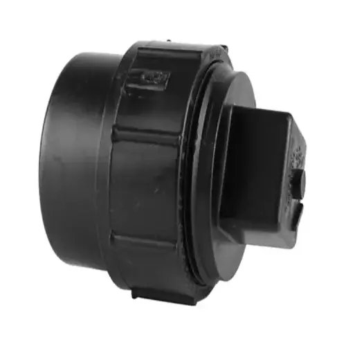 ABS/DWV Cleanout Adapter With Threaded Plug, Spigot x FIP, 3-In.