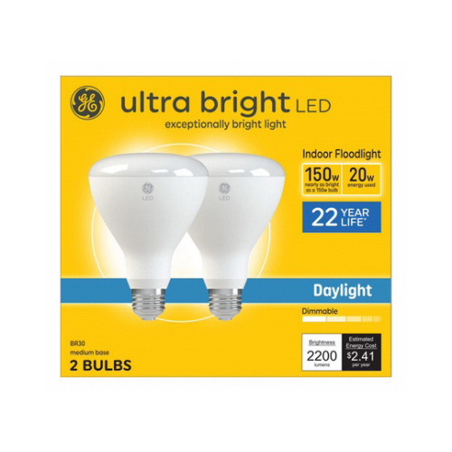 GE Lighting 93128858 LED Indoor Flood Light Bulb, Frosted, 2200 Lumens, 24-Watts