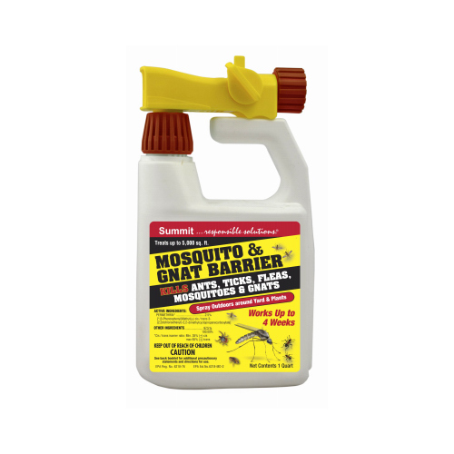 Mosquito and Gnat Barrier, Liquid, Slight Chemical, 32 oz Spray Bottle