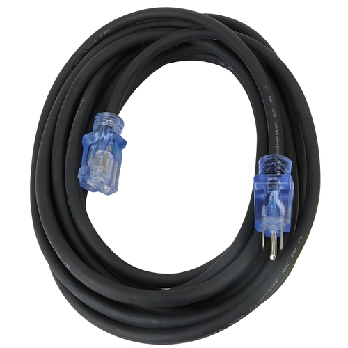 Extension Cord, Rubber, 12/3, 25 ft