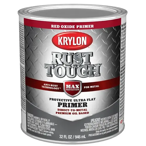 Rust Tough Primer, Ultra Flat, Red Oxide/Rusty Metal, 1 qt