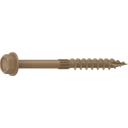 Structural Screw, 1/4 in Thread, 3 in L, Hex Head, Hex Drive, Sharp Point, PROTECH Ultra 4 Coated, 500