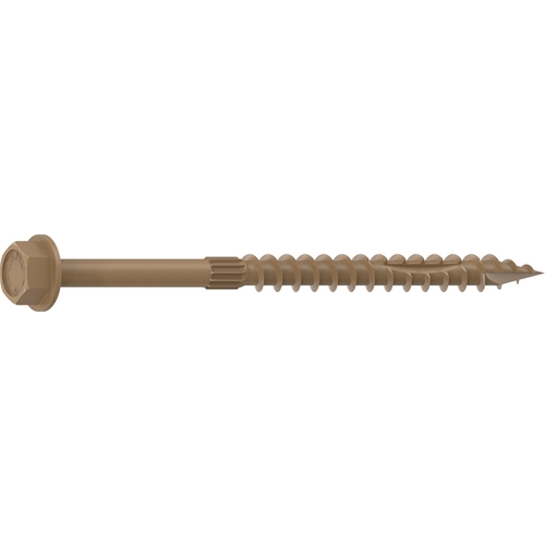 Camo 0364209 Structural Screw, 1/4 in Thread, 4 in L, Hex Head, Hex Drive, Sharp Point, PROTECH Ultra 4 Coated, 250