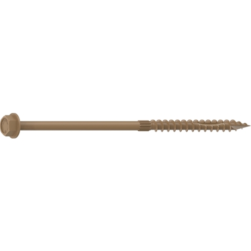 Structural Screw, 1/4 in Thread, 6 in L, Hex Head, Hex Drive, Sharp Point, PROTECH Ultra 4 Coated, 250