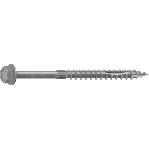 Camo 0368209 Structural Screw, 1/4 in Thread, 4 in L, Hex Head, Hex Drive, Sharp Point, Hot-Dipped Galvanized, 250