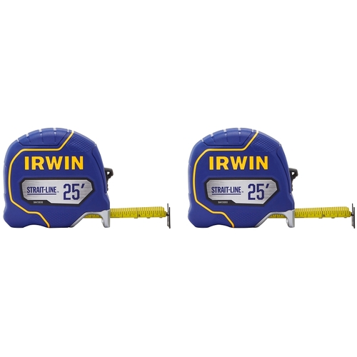 Irwin Strait-Line IWHT39396S Tape Measure, 25 ft L Blade, 1-1/4 in W Blade - pack of 2